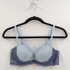 Fabulous by Victoria's Secret Bra Women's 36B Blue Lavender Lace Strapless